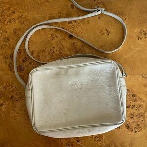 Longchamp Cream Leather Crossbody Bag